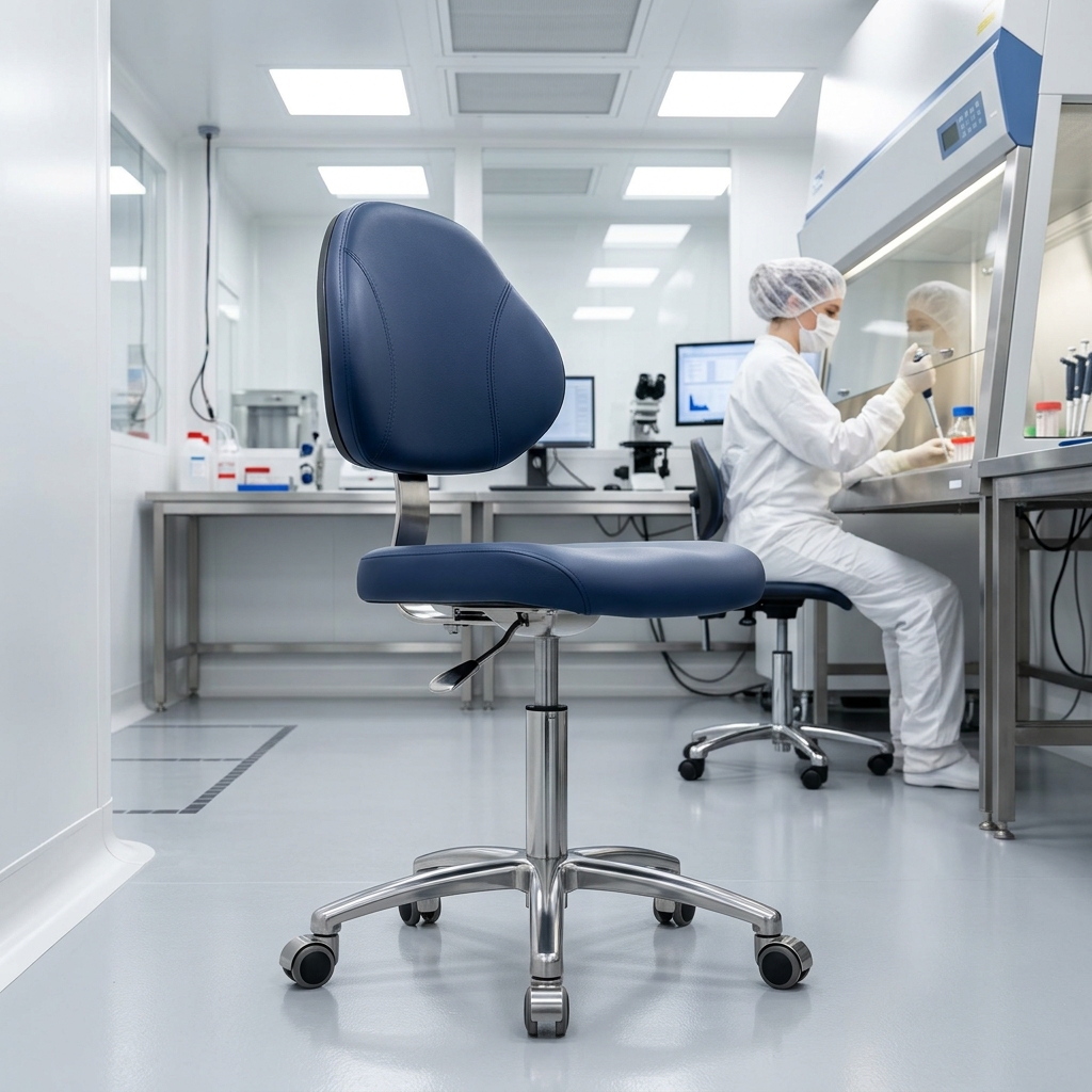 Laboratory stool — adjustable height, 360 swivel