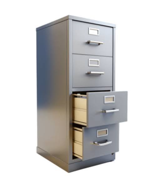 Steel laboratory file cabinet — 4-drawer vertical