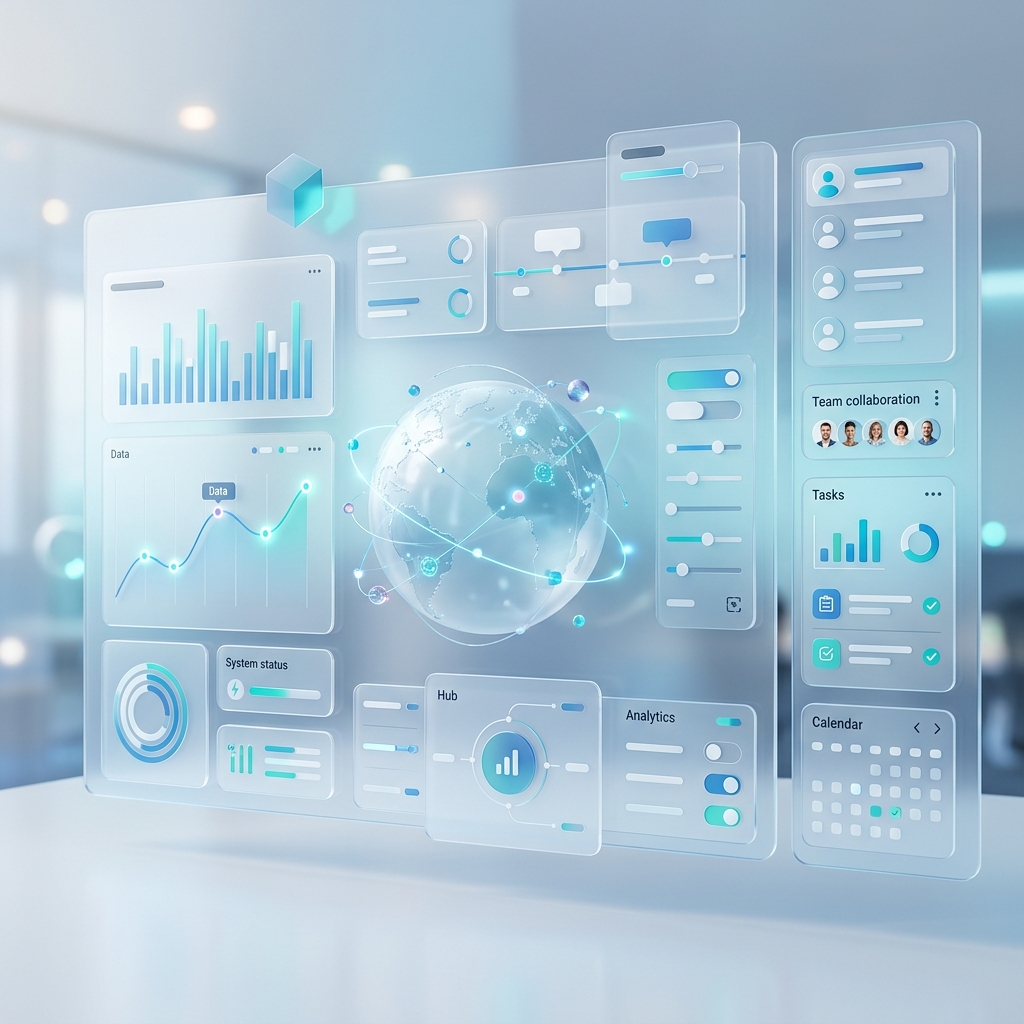 Digital business dashboard illustration